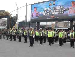 Polres Lamongan Gelar Apel Siaga Pelayanan Perayaan Malam Natal 2025
