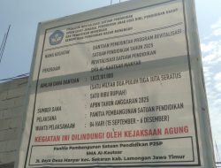 Revitalisasi pembangunan Sekolah Menengah Atas ( SMA ) AL Kautsar yang beralamat di Desa Manyar Kecamatan Sekaran Kabupaten Lamongan molor.
