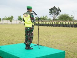 Apel gelar pasukan gabungan TNI Polri dan Dishub dalam rangka pengamanan rute Kunjungan Kerja Wapres RI, ini Kasdim 0812/Lamongan